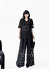 Mesh Diamond Pattern Tops & Pants Co-ord